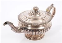 Lot 203 - George IV Scottish Silverer teapot of...