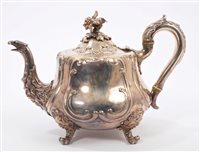 Lot 204 - Victorian Silverer teapot of baluster form,...