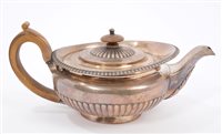 Lot 208 - George III Silverer teapot of compressed...
