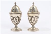 Lot 216 - Pair late Victorian Silverer pepperettes of...