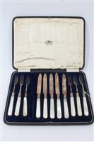 Lot 222 - Part set of Silverer fruit knives and forks...