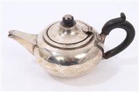 Lot 241 - George V Silverer bachelors teapot of...