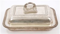 Lot 243 - 1920s Silverer entrée dish of rectangular form,...