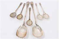 Lot 246 - Pair contemporary Silverer salad servers with...