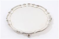 Lot 257 - 1940s Silverer salver of shaped circular form,...