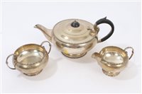 Lot 260 - 1930s three piece Silverer tea set -...