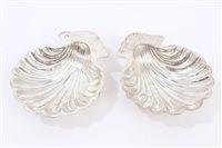 Lot 273 - Pair Edwardian Silverer butter shells of...