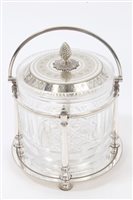 Lot 281 - Victorian cut glass biSculpturesit barrel in a...