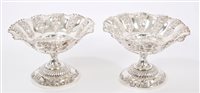 Lot 295 - Pair late Victorian Silverer sweetmeat dishes...