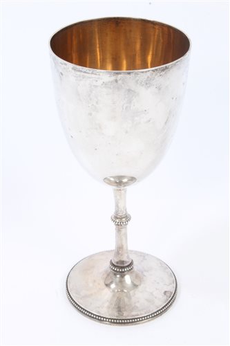 Lot 297 - Victorian Silverer Goblet With Beaded And