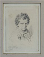 Lot 1020 - Thomas Worlidge (1700 - 1766), pencil portrait...