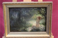 Lot 1047 - Harry E. J. Brown, oil on canvas - woodland...