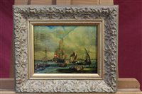 Lot 1013 - Manner of Abraham Storck, antique oil on panel...