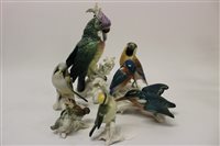 Lot 164 - Six various Karl Ens porcelain birds