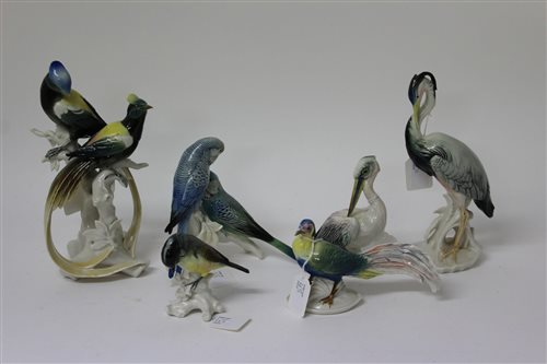 Lot 165 - Six various Karl Ens porcelain birds