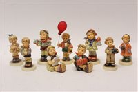 Lot 173 - Nine Hummel figures - including Ring in the...