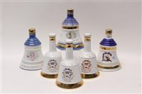 Lot 176 - Six Wade Bells commemorative whisky decanters...