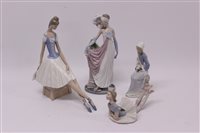 Lot 197 - Three Lladro porcelain figures - including...