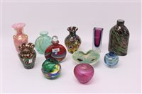 Lot 208 - Collection of studio glass vases, bowl, dishes...