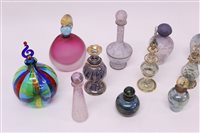 Lot 209 - Collection of studio glass scent bottles by...