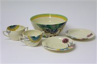 Lot 213 - Clarice Cliff Bizarre range hand-painted...