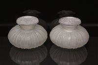 Lot 224 - Rare pair Lalique a Cotes clear and frosted...