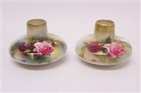 Lot 249 - Good pair of Royal Worcester blush ivory vases...