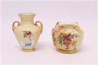 Lot 250 - Royal Worcester blush ivory miniature vase,...