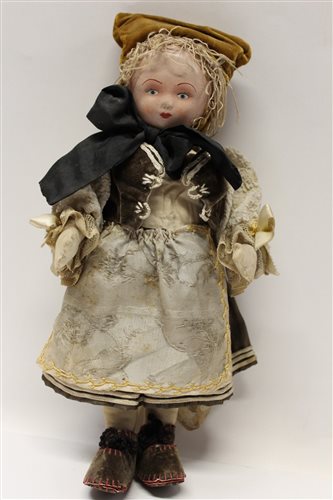 Lot 718 - Dolls - small tinted Parian ware doll with...