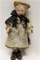 Lot 718 - Dolls - small tinted Parian ware doll with...