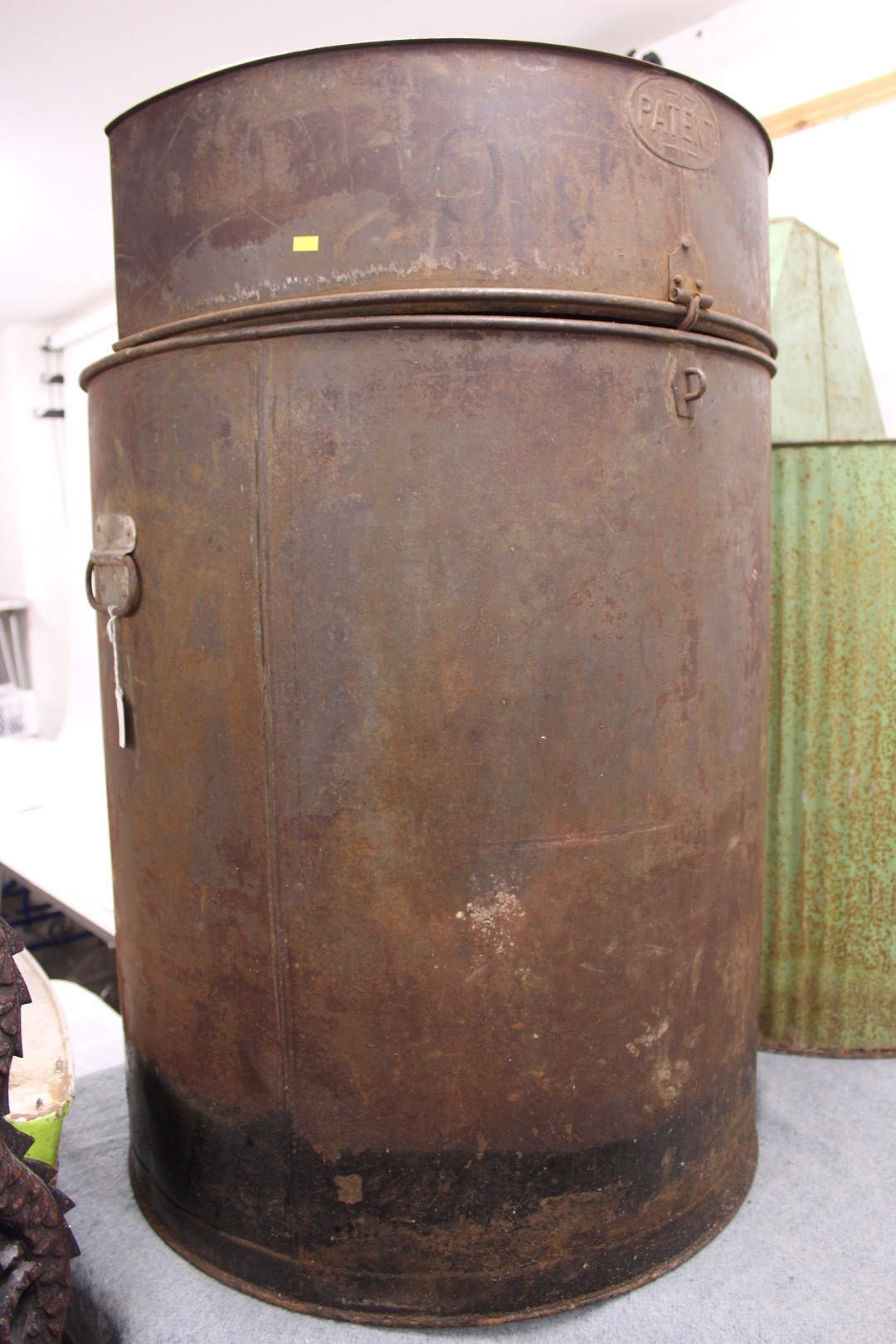 Lot 959 Vintage 50 gallon paraffin drum, together