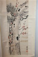 Lot 1052 - Early 20th century - two Chinese wall hanging...