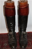 Lot 1055 - Pair of gentlemen's black leather hunting...