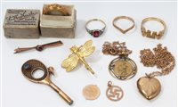 Lot 1208 - Group of gold and yellow metal Jewellerylery -...