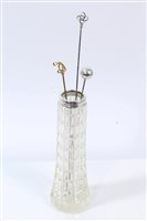 Lot 1246 - Edwardian cut glass hatpin holder with...