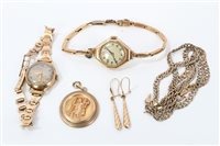 Lot 1248 - Two ladies' gold (9ct) wristWatcheses, gold...