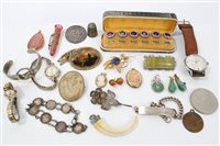 Lot 1250 - Porcupine quill box containing costume...