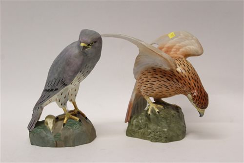 Lot 118 - Two Spode bone china birds - Montagu's Harrier...