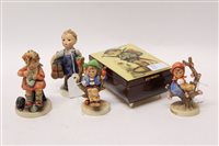 Lot 133 - Four Hummel figures - Apple Tree Boy, Apple...