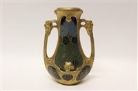 Lot 137 - Art Nouveau gilt overlaid porcelain...