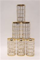 Lot 148 - Set of six good quality gilded lattice glasses...