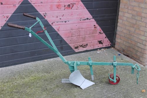 Lot 1705 - Antique PLANET JR wood and iron earth tiller...