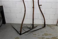 Lot 1707 - Unusual antique double-action scythe with twin...