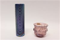 Lot 18 - Loetz iridescent blue glass cylindrical vase,...