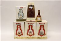 Lot 87 - Five Wade Bells Whisky decanters with contents...