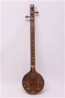 Lot 1603 - Antique Indian four-string tanpura with...