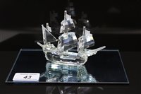 Lot 43 - Swarovski crystal galleon - Santa Maria on...