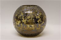 Lot 56 - Good quality amber tinted globular vase with...