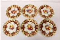 Lot 60 - Set of six Royal Worcester plates with...