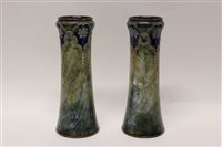 Lot 64 - Pair of Royal Doulton blue and green glazed...